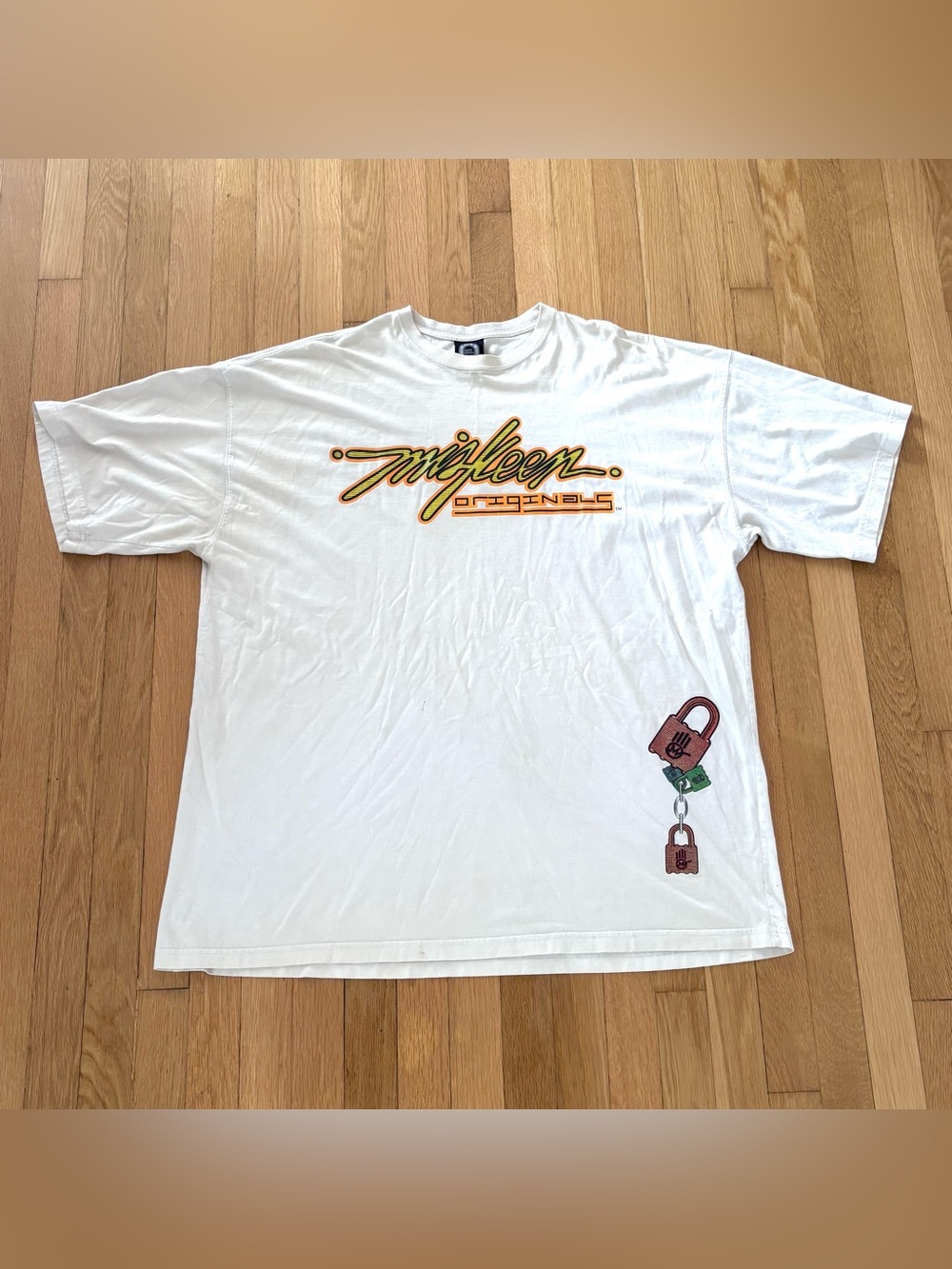 Vintage Miskeen Originals T Shirt Y2K Hip Hop Locks Design Rare 3XL Baggy